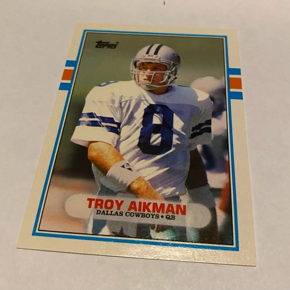 Troy Aikman 1989 Rookie Topps Traded Football Card Vintage Collectible